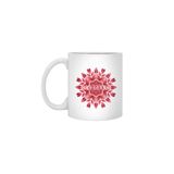 Fizello Abstract Watercolor Rose Petal Floral Mandala Beyaz Kupa, 330 ml