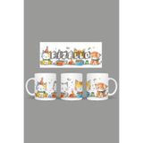 Fizello Back to School Temalı Kupa, 330 ml, Beyaz, Seramik FIZELLO-MUG-196-back-to-school