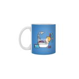 Fizello Banyo ve Duş Temalı Beyaz Seramik Kupa, 330 ml