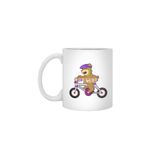 Fizello Bear With Bicycle & Helmet Beyaz Kupa, 330 ml