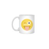 Fizello Beyaz Kupa, 330 ml, Emoji Baskılı, Hediyelik