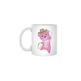 Fizello Beyaz Kupa, 330 ml, Pembe Cowboy Ayı Tasarımı