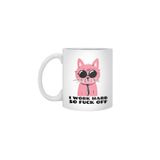 Fizello Beyaz Kupa, 330 ml, Pembe Kedi Baskılı