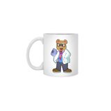 Fizello Beyaz Kupa, Doktor Ayı Tasarımı, 330 ml, Seramik