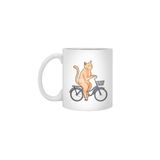 Fizello Cat With Bicycle Beyaz Kupa, 330 ml