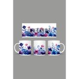 Fizello Çiçek Floral Temalı Kupa, 330 ml, Beyaz, Seramik FIZELLO-MUG-130-wt-floral
