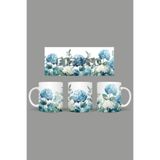 Fizello Çiçek Floral Temalı Kupa, 330 ml, Beyaz, Seramik FIZELLO-MUG-187-wt-floral
