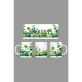 Fizello Çiçek Floral Temalı Kupa, 330 ml, Beyaz, Seramik FIZELLO-MUG-203-wt-floral