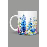 Fizello Çiçek Temalı Kupa, 330 ml, Beyaz, Seramik FIZELLO-MUG-094-wt-floral