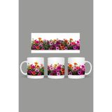 Fizello Çiçek Temalı Kupa, 330 ml, Beyaz, Seramik FIZELLO-MUG-290-wt-floral