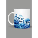 Fizello Çiçek Temalı Kupa, 330 ml, Beyaz, Seramik FIZELLO-MUG-297-wt-floral