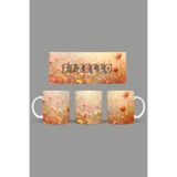 Fizello Çiçek Temalı Kupa, 330 ml, Beyaz, Seramik FIZELLO-MUG-484-wt-floral