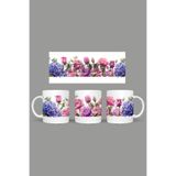 Fizello Çiçek Temalı Kupa, Beyaz, 330 ml, Seramik FIZELLO-MUG-046-wt-floral
