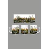 Fizello Çiçek Temalı Kupa, Beyaz, 330 ml, Seramik FIZELLO-MUG-501-wt-floral