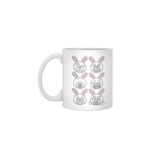 Fizello Cute Pet Animal Rabbit Emoticons Set Beyaz Kupa, 330 ml