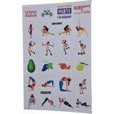Fizello Fitness Için Hazırlanmış Sticker Seti - 24 Adet Etiket - Folyo Kesim - Renkli