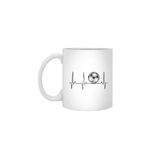 Fizello Futbol Tasarımlı Beyaz Seramik Kupa, 330 ml