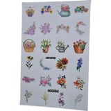 Fizello Ilkbahar ve Çiçek Temalı Sticker Seti - 24 Adet Etiket - Folyo Kesim - Renkli