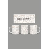Fizello Kahve Temalı Kupa, 330 ml, Beyaz, Seramik FIZELLO-MUG-coffee-39
