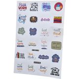 Fizello Kitap Sevenler Için Hazırlanmış Sticker Seti - 24 Adet Etiket - Folyo Kesim - Renkli