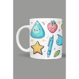 Fizello Okula Dönüş Temalı Kupa, 330 ml, Beyaz, Seramik FIZELLO-MUG-404-back-to-school