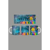 Fizello Okula Dönüş Temalı Kupa, 330 ml, Beyaz, Seramik FIZELLO-MUG-718-back-to-school
