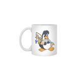 Fizello Penguin As Angler With Fish Beyaz Kupa, 330 ml FIZELLO-MUG-8046