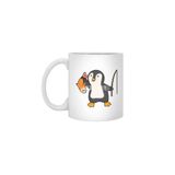 Fizello Penguin As Angler With Fish Beyaz Kupa, 330 ml