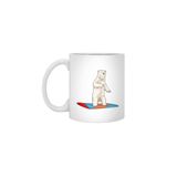 Fizello Polar Bear Snowboarder Beyaz Kupa, 330 ml, Seramik
