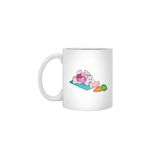 Fizello Rabbit With Carrot At Yoga On Yoga Mat Beyaz Kupa, 330 ml