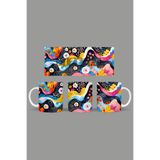 Fizello Renkli Çiçekler Colorful Floral Temalı Kupa, 330 ml, Beyaz, Seramik FIZELLO-MUG-277-colorful-floral