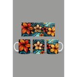 Fizello Renkli Çiçekler Colorful Floral Temalı Kupa, 330 ml, Beyaz, Seramik FIZELLO-MUG-293-colorful-floral