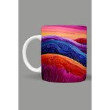 Fizello Renkli Çiçekler Colorful Floral Temalı Kupa, 330 ml, Beyaz, Seramik FIZELLO-MUG-296-colorful-floral