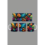 Fizello Renkli Çiçekler Temalı Kupa, 330 ml, Beyaz, Seramik FIZELLO-MUG-030-colorful-floral