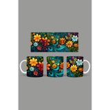 Fizello Renkli Çiçekler Temalı Kupa, 330 ml, Beyaz, Seramik FIZELLO-MUG-049-colorful-floral