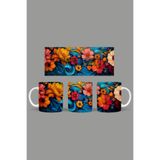 Fizello Renkli Çiçekler Temalı Kupa, 330 ml, Beyaz, Seramik FIZELLO-MUG-127-colorful-floral