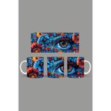 Fizello Renkli Çiçekler Temalı Kupa, 330 ml, Beyaz, Seramik FIZELLO-MUG-135-colorful-floral