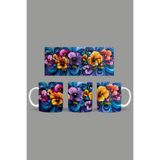 Fizello Renkli Çiçekler Temalı Kupa, 330 ml, Beyaz, Seramik FIZELLO-MUG-137-colorful-floral