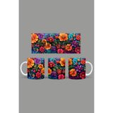 Fizello Renkli Çiçekler Temalı Kupa, 330 ml, Beyaz, Seramik FIZELLO-MUG-146-colorful-floral