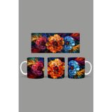 Fizello Renkli Çiçekler Temalı Kupa, 330 ml, Beyaz, Seramik FIZELLO-MUG-183-colorful-floral