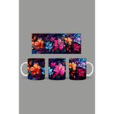 Fizello Renkli Çiçekler Temalı Kupa, 330 ml, Beyaz, Seramik FIZELLO-MUG-212-colorful-floral