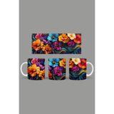 Fizello Renkli Çiçekler Temalı Kupa, 330 ml, Beyaz, Seramik FIZELLO-MUG-221-colorful-floral