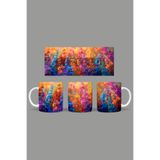 Fizello Renkli Çiçekler Temalı Kupa, 330 ml, Beyaz, Seramik FIZELLO-MUG-242-colorful-floral
