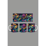 Fizello Renkli Çiçekler Temalı Kupa, 330 ml, Beyaz, Seramik FIZELLO-MUG-269-colorful-floral