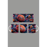 Fizello Renkli Çiçekler Temalı Kupa, 330 ml, Beyaz, Seramik FIZELLO-MUG-274-colorful-floral