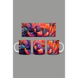 Fizello Renkli Çiçekler Temalı Kupa, 330 ml, Beyaz, Seramik FIZELLO-MUG-275-colorful-floral