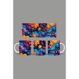 Fizello Renkli Çiçekler Temalı Kupa, 330 ml, Beyaz, Seramik FIZELLO-MUG-292-colorful-floral