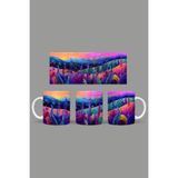 Fizello Renkli Çiçekler Temalı Kupa, 330 ml, Beyaz, Seramik FIZELLO-MUG-295-colorful-floral
