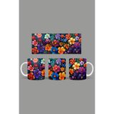 Fizello Renkli Çiçekler Temalı Kupa, 330 ml, Beyaz, Seramik FIZELLO-MUG-317-colorful-floral