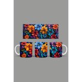 Fizello Renkli Çiçekler Temalı Kupa, 330 ml, Beyaz, Seramik FIZELLO-MUG-352-colorful-floral